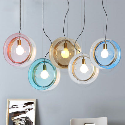 Simple Bedside Nordic Macaron Glass Art Chandelier