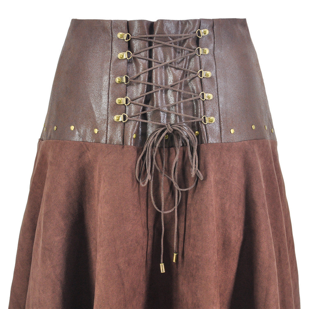 Conjunto de dos piezas con falda irregular estilo steampunk para disfraz de Halloween