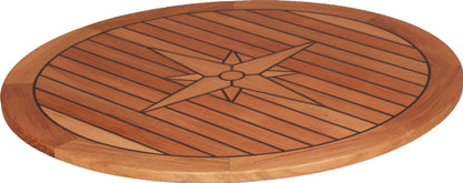 Round Teak Table Top Star Pattern