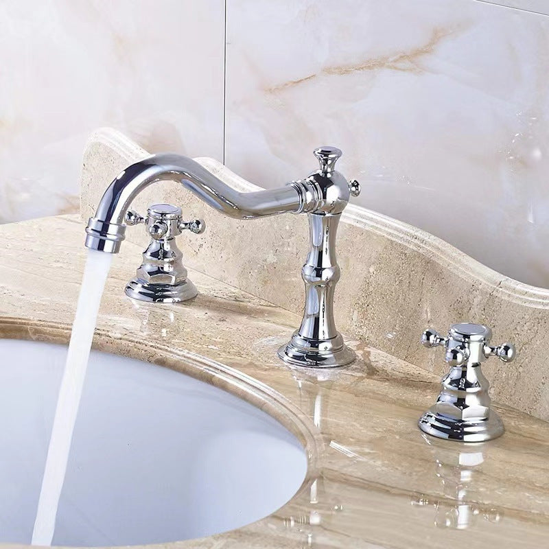 French Retro Three-hole Faucet Bathroom