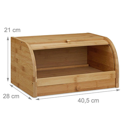 Caja de pan grande orgánica para mesa de cocina, caja de almacenamiento de pan