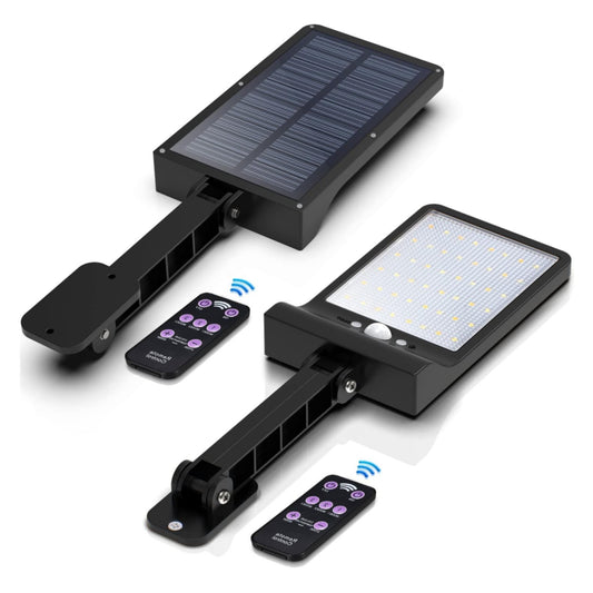 Paquet de 2 lumières d'inondation solaires extérieures sans fil 48 LED étanche avec capteur de mouvement de sécurité avec 3 Modes