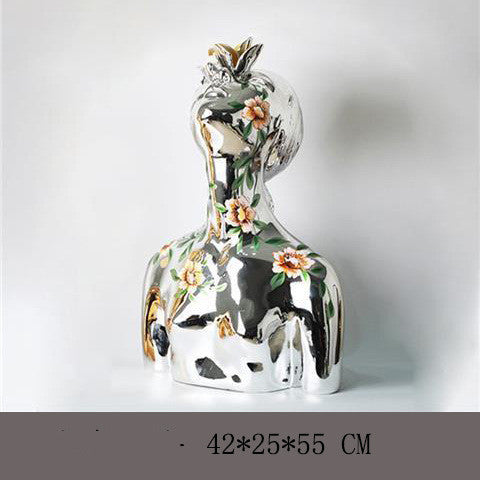 Modern Abstract Figure Sculpture Flower Girl Ornaments