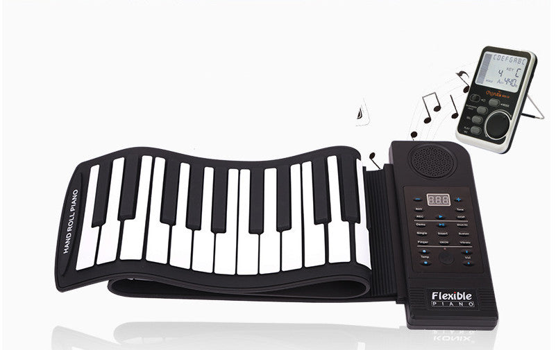 Piano à main pliable à 61 touches, épaississement de la main, sensation portable, clavier pour débutant