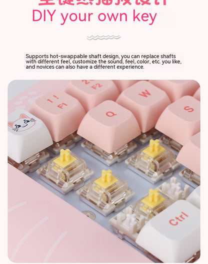 Wireless Bluetooth E-sports Games Cute Mini Office Mechanical Keyboard