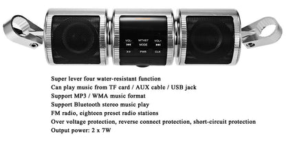 Moto MP3 lecteur de musique haut-parleurs moto Bluetooth haut-parleur stéréo FM Radio étanche support réglable lecteur Audio 