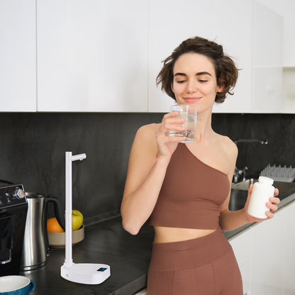 Dispensador de agua Tupe de extensión añadida, botella de agua automática, dispensador de agua recargable de escritorio con soporte