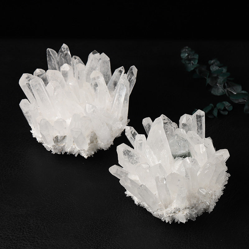 White Crystal Cluster Ornaments Home Office Home