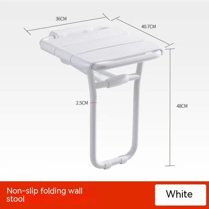 Taburete plegable para baño, asiento antideslizante para pared