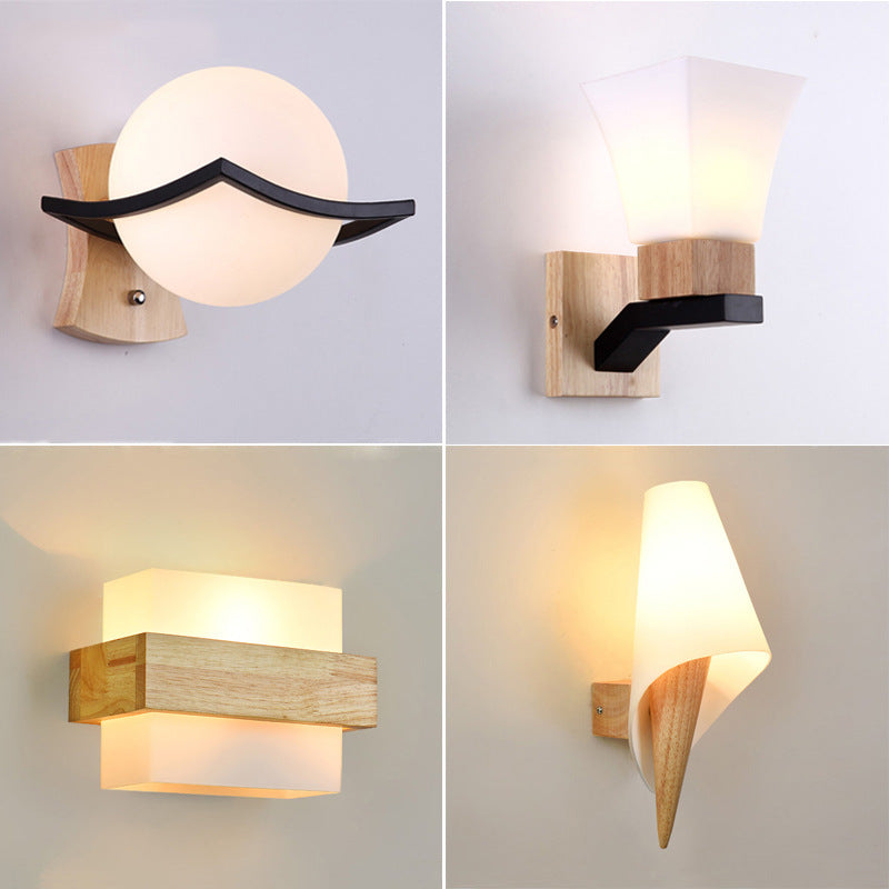 Lampe moderne et créative en bois massif pour la maison