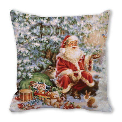 Merry Christmas Christmas Encryption Peach Skin Fabric Home Decoration Sofa Cushion Pillow ZT428