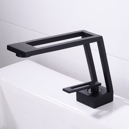 Black minimalist industrial style household bathroom faucet