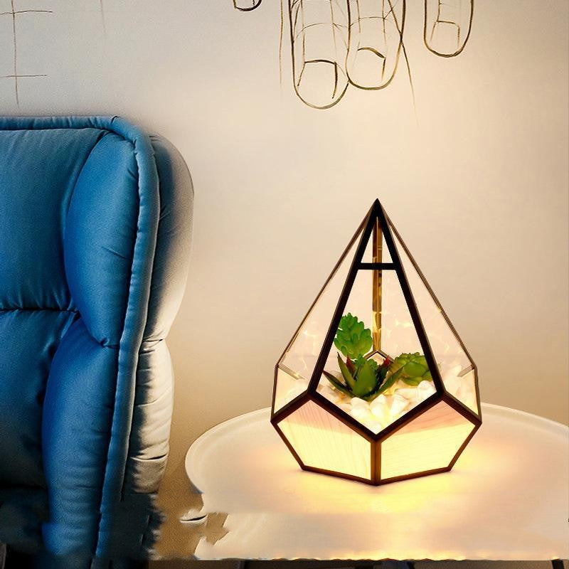 Simple Hollow Out Diamond Table Lamp Bedside