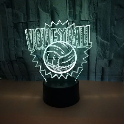 Luz nocturna LED 3D de voleibol.