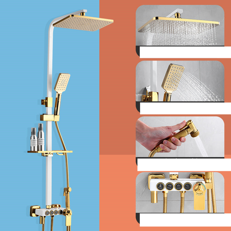 Gold Chromed Shower System with Bidet Spray