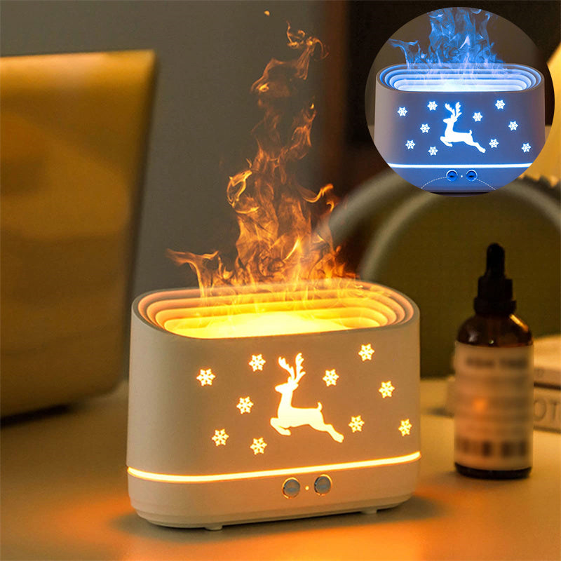 Humidificateur diffuseur de flamme d'élan silencieux lampe d'ambiance domestique décorations de Noël pour la maison