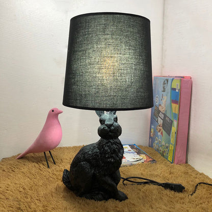 Bedroom Bedside Lamp Living Room Children's Room Study Resin Animal Rabbit Decorative Table Lamp