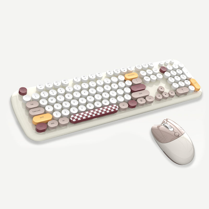 Conjunto lindo de teclado y mouse inalámbricos de dibujos animados