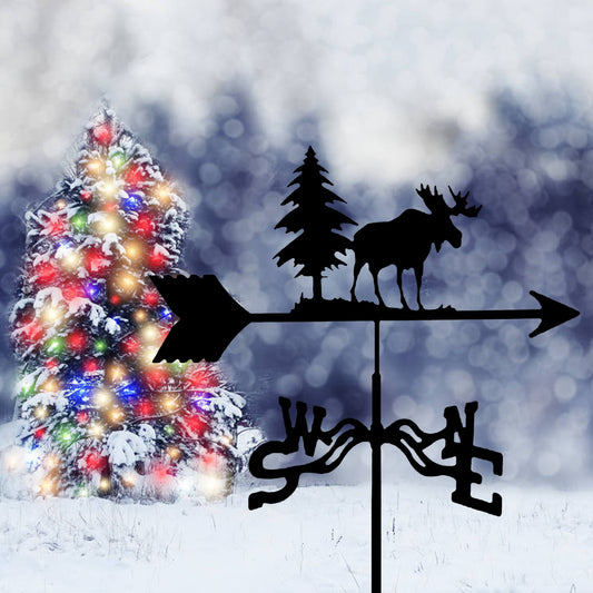 Cow Christmas Deer Weathervane Metal Silhouette