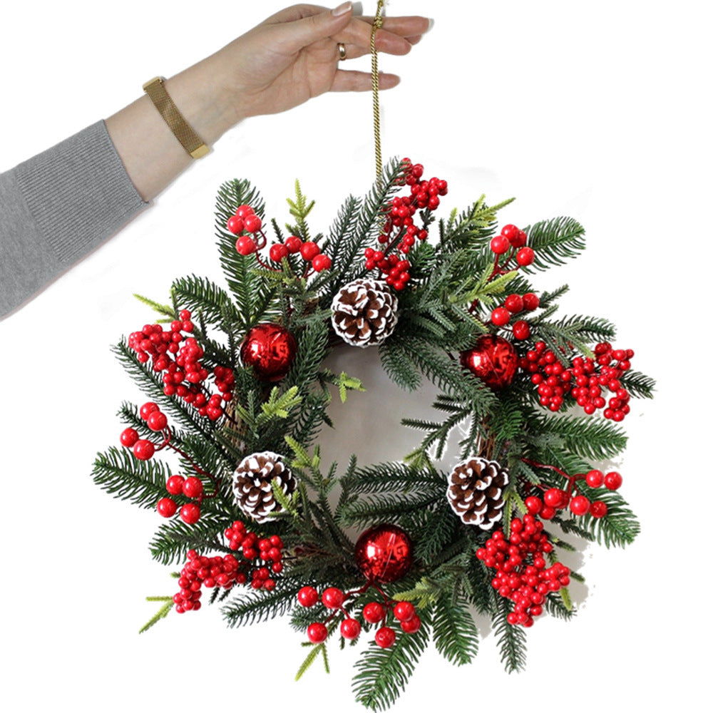 Christmas PE Pine Needle Vine Ring Garland Decorations