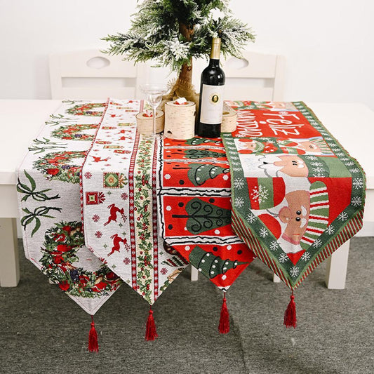 Décorations de Noël, tissu tricoté, drapeau de table