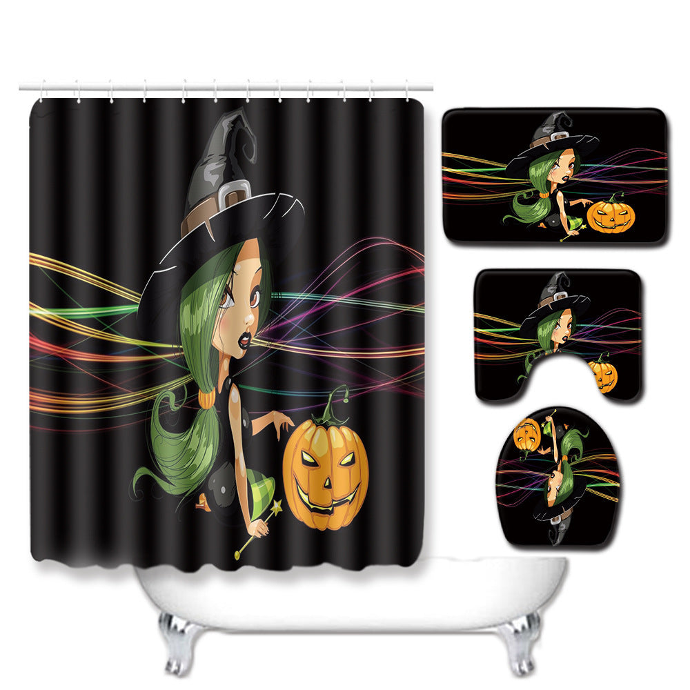 Halloween Bathroom Toilet Set Four-piece Living Room Bedroom Carpet