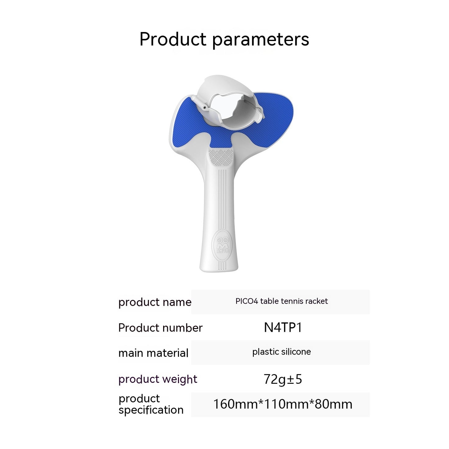 Adecuado para empuñadura de mano de raqueta de tenis de mesa con controlador Pico 4