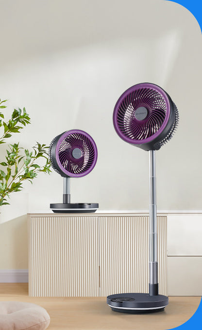 Ventilateur électrique pliant télescopique silencieux multifonctionnel à circulation au sol