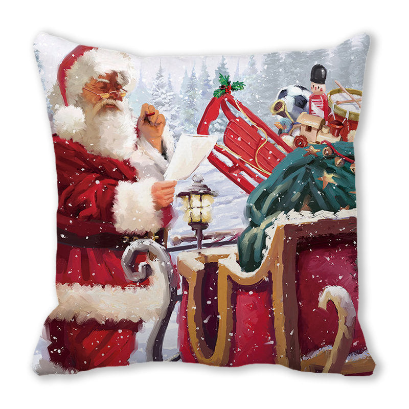 Merry Christmas Christmas Encryption Peach Skin Fabric Home Decoration Sofa Cushion Pillow ZT428