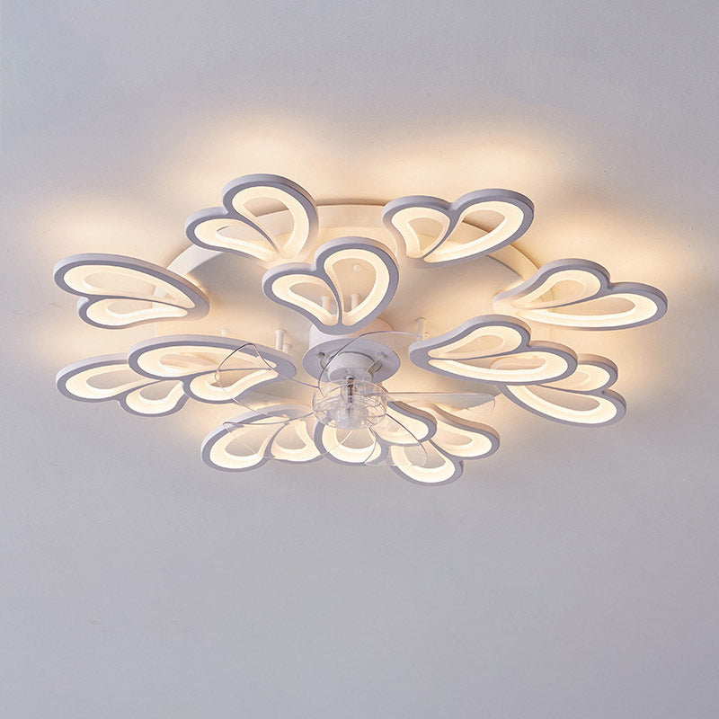 Lumière de salon simple et moderne, nouvelle lumière de ventilateur de plafond de chambre à coucher silencieuse