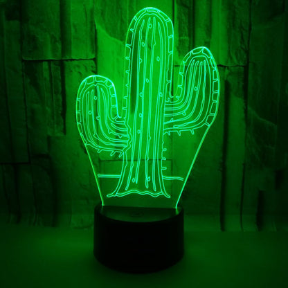 Luz nocturna 3D de cactus