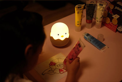 Veilleuse blanche chaude en forme de poussin, jouets de dessin animé, coquille d'œuf de poulet, contrôle Rechargeable, lampe de chambre à coucher, jouets lumineux pour enfants