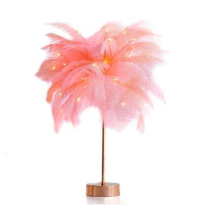 Lampe à plumes lampe de bureau nordique Style européen chambre chevet plume lampe de Table veilleuse lampe de Table décoration moderne