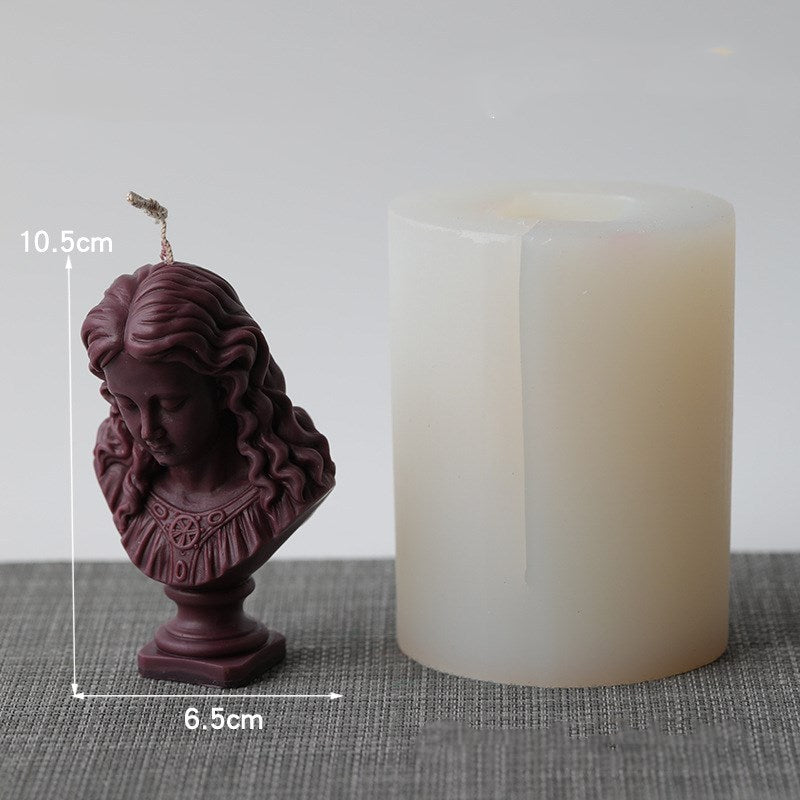 Girl Bust Candle Mold INS Style Home Decoration