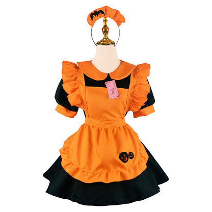 Tenue de femme de chambre brodée en polyester pour Halloween