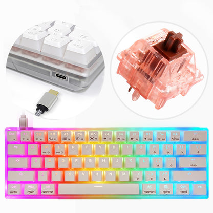 Clavier à axe mécanique filaire, coque transparente, lumières colorées