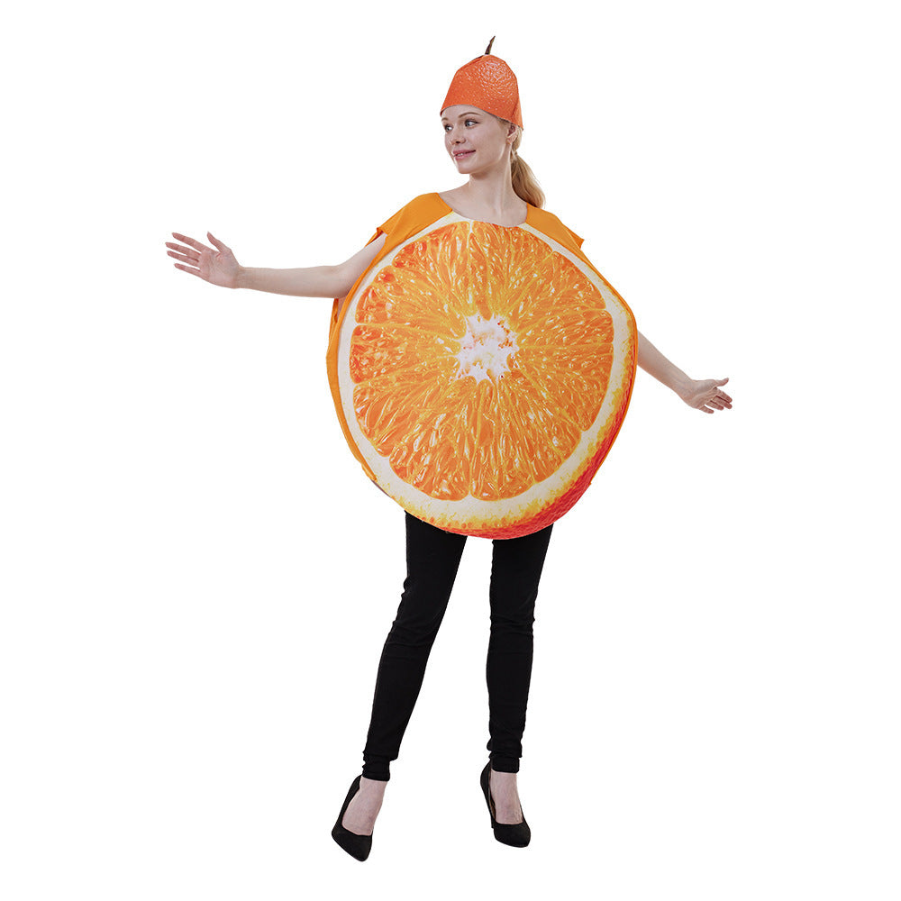 Costume d'Halloween tranche de fruit orange