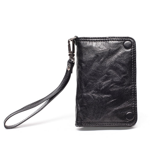 Leather Mini Lightweight Zipper Wallet