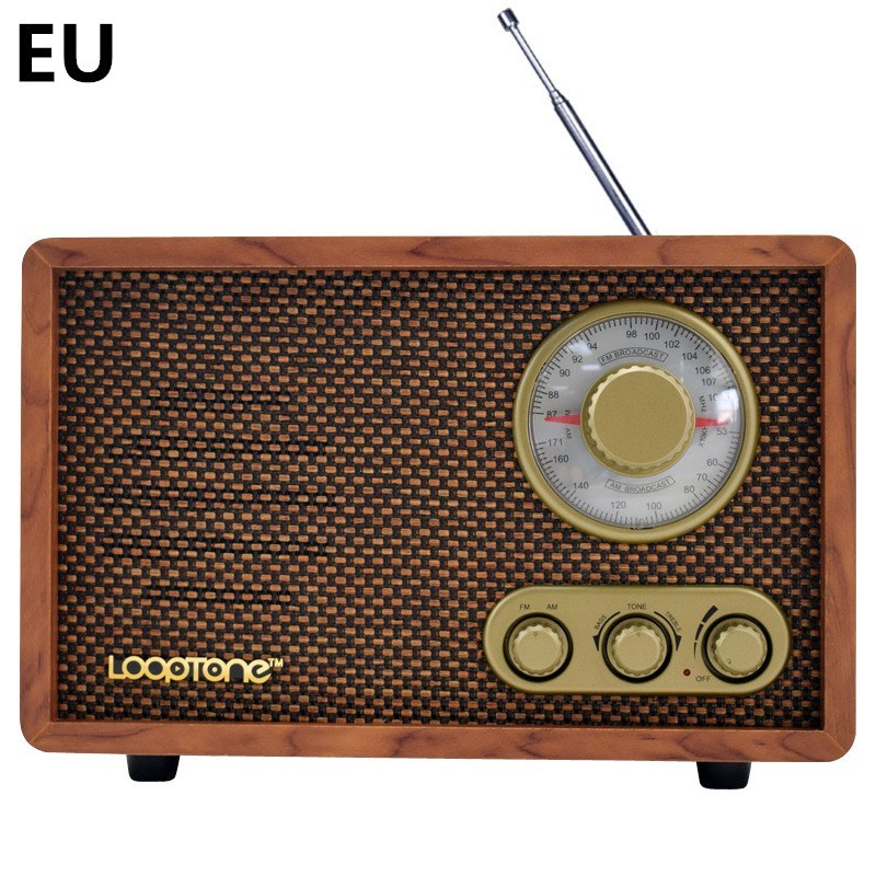 Radio Bluetooth domestique à semi-conducteurs à l'ancienne en bois