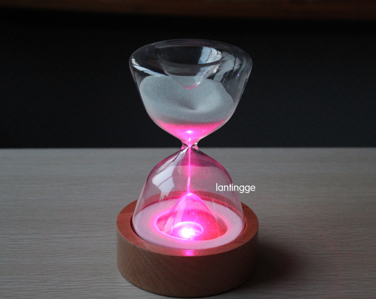 Timed colorful hourglass with sleeping remote night light