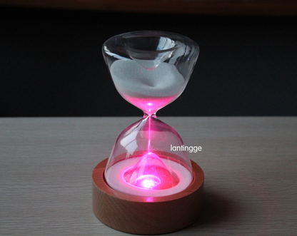 Timed colorful hourglass with sleeping remote night light