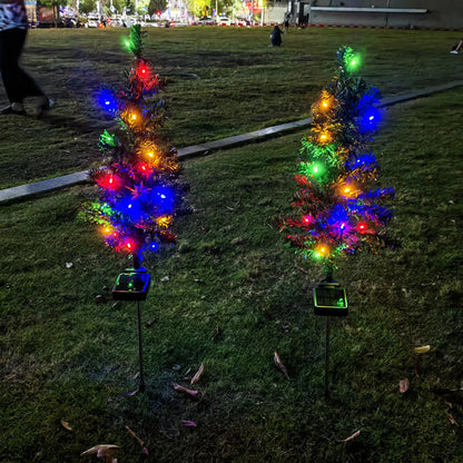 Lámpara solar para árbol de Navidad, decoración de jardín, luces navideñas, decoración navideña para jardín, decoración campestre