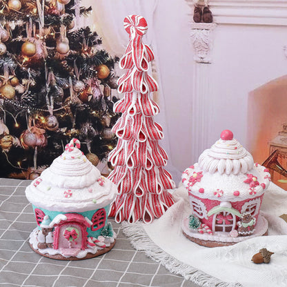 Christmas Decorations Household Luminous Polymer Clay Castle House