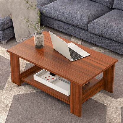 Table basse double avec support de rangement