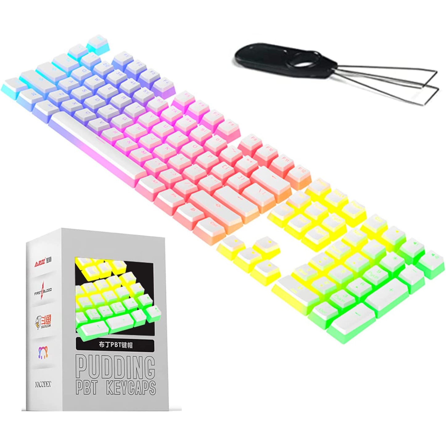 Detachable DIY Pudding Keycap Double Shot Translucent Layer Mechanical US Layout