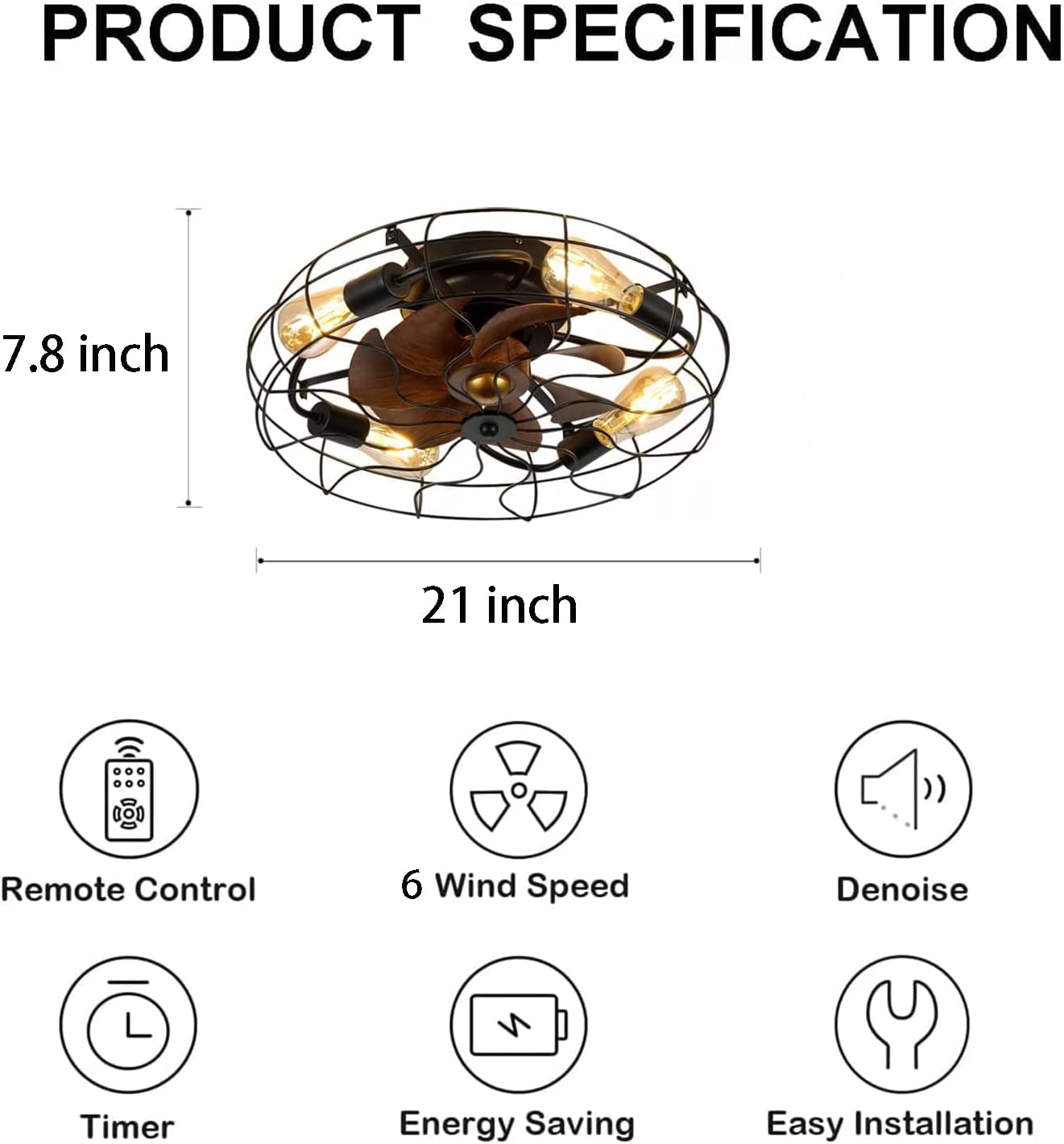 Control remoto del ventilador de techo del dormitorio americano