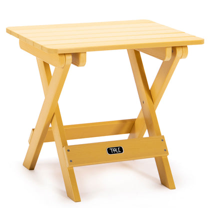 TALE Mesa auxiliar plegable portátil Adirondack, mesa cuadrada de madera de plástico resistente a todo clima y resistente a la decoloración, perfecta para jardín al aire libre, playa, camping, picnics, Ban Amazon