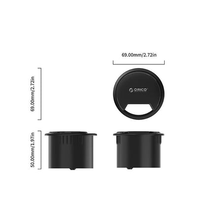 Extensor divisor de cable USB tipo orificio de mesa