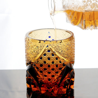 Verre à whisky en cristal sculpté à la main