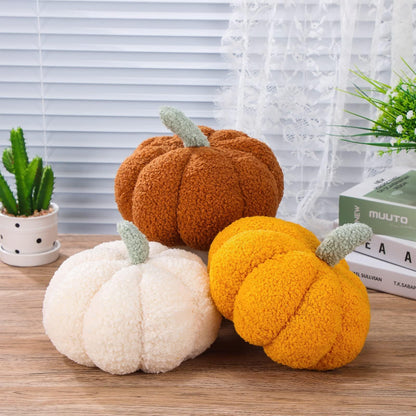 Simulated Pumpkin Plush Pillow 11 X 9.5 Inch 3D Thanksgiving Cushion Shaped Pillow Cozy Fall Decorations Toy Pillows For Thanksgiving Christmas Bedroom Sofa Couch Supplies